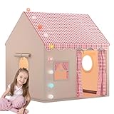 Kinderzelt Playhouse-Indoor-Schloss-themed Zelt mit großem Raum | Spaß & geräumiges Spielhaus für Kleinkinder und Kinder | Tragbares kleines Haus für fantasievolles Spiel zu Hause, Kinderzimmer oder