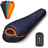 Forceatt Schlafsack, 3 bis 4 Jahreszeiten Deckenschlafsack Schlafsack für Camping, Reisen und Outdoor-Aktivitäten, Erwachsene und Jugendliche in 0 ℃ bis 20 ℃, Wasserdichter-Leicht-Warm-Atmungsaktiv.