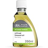 Winsor & Newton 3039748 Gereinigtes Leinöl für Ölfarben, alterungsbeständig, steigert den Glanz und die Transparenz von Ölfarben, verlangsamt den Trocknungsprozess - 250ml Flasche