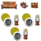 Evergloss Lederreparatur, Evergloss Möbelreparatursalbe mit Applikatorbürste, geeignet for Ledermöbel, Lederschuhe, Ledertaschen, Evergloss Lederreparaturcreme(3 Set)
