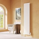 Lojimax Aluminium Design Heizkörper Paneelheizkörper Wand Heizung Bella, Farbe:Schwarz 9005 Texture, Höhe * Breite:1800 * 581