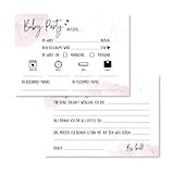 Gentle North Babyparty Spiele (25 Karten - beidseitig Bedruckt) - Deutsch - Babyshower Spiele für Junge und Mädchen - Deko Baby Shower Party Spiel - Rosa Aquarell