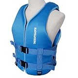 Rettungsweste, Schwimmweste Erwachsene, Life Jacket, Schnorchelweste, Schwimmweste für Erwachsene, Auftriebsweste, für Kajak, Angeln, Surfen, Tauchen, Wassersport, blau,S