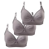 MGJkhiy 3er Pack Damen-BHS Ohne Bügel Push Up Vollschalen Bügelloser Stütz BH Atmungsaktiver Komfort BH Set Damen Spitze Für Alltag Bügelloser Sport BH