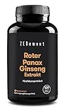 Roter Panax Ginseng Extrakt, 2375 mg (30% Ginsenoside) | echter koreanischer Ginseng | 120 Kapseln | Laborgeprüft, Vegan | Zenement