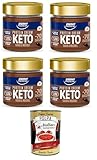 Enervit Protein Cream Keto – Haselnuss-Kakao-Creme, -70% Zucker, Proteinaufstrich mit Haselnüssen & Kakao, Glutenfrei, Ohne Palmöl, Ideal fürs Frühstück & Keto-Diät, 4x180 gg+ Italian Gourmet polpa