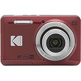 KODAK Pixpro FZ55-16 Megapixel Digitalkamera, 5X optischer Zoom, 2.7 LCD, optischer Bildstabilisator, 720p Full HD-Video, Lithium-Ionen - Rot