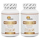 Sowelo - Maca 10:1, Maca Wurzel Extrakt, 90 Tabletten, Hochdosiert, Vitamine B3 und B6, Vitamin C, Zink, Kalzium, Nahrungsergänzungsmittel (2-Pack)