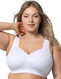 Kudreshov Lingerie BH Damen Amelia ohne Bügel Baumwolle – Entlastungs BH B-F ohne Bügel Große Größen – Minimizer BH – BH Breite Träger (DE/NL/SE/PL, Körbchengröße & Bandgröße, E, 95)