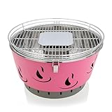 ACTIVA Grill Tischgrill AIRBROIL JUNIOR Pink, Holzkohlegrill mit Aktivbelüftung