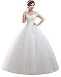 Eyekepper Brautkleid mit doppelter Schulter, bodenlang, Brautkleid, individuelle Größe, Weiss/opulenter Garten, 52