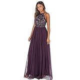 Maya Deluxe Damen Rl004 Mm Bridesmaid Dress, Berry, 44 EU