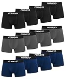 FORVEVO Unterhosen Männer Baumwolle Boxershorts Herren Unterwäsche Retroshorts 12er Pack - Atmungsaktive, Gummibund (Mehrfarbig 01, L)