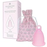 Selenacare Menstruationstasse Premium - waschbarer Periodencup aus medizinischem Silikon - mit Reinigungsbehälter und Aufbewahrungsbeutel aus Baumwolle, Rosa, Größe L (33ml)