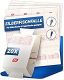 PIC Silberfischfalle 20x - 100% Giftfrei - Mittel gegen Silberfische mit Starkem Kleber - Für Haushalte mit Kindern & Haustieren - Effektiv gegen Papierfischchen zur Befallskontrolle