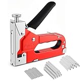 Handtacker 3-in-1 Tacker für Holz mit 1200 Klammern Tackerpistole Einstellbarer Schusskraft für Tischlerei, Dekoration, Kabelbefestigung