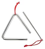 Classic Cantabile Triangel mit Schlägel - Triangle aus Stahl für Kinder und Musikalische Früherziehung - Schlaginstrument mit 10cm (4') Größe und Klöppel - Musikinstrument für Kindergarten