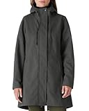 Damen Regenjacke Lange Softshelljacke mit Kapuze Frauen Übergangsjacke Regenmantel Gefütterte Funktionsjacke Wasserdichte Windbreaker Wanderjacke Atmungsaktive Jacke Outdoorjacke Dunkelgrau 4XL