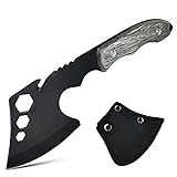 Aicharynic Axt & Camping Beil - Survival Outdoor Handbeil Mit Holzgriff Für Jagd, Trekking, Garten - Inkl. Kopftasche