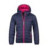 Trollkids Girls Eikefjord Jacket 128, Navy/Fireberry
