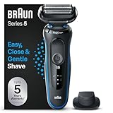 Braun Series 5 Elektrorasierer mit EasyClick Aufsatz & Präzisionstrimmer, Rasierer Herren Elektrisch, EasyClean, Wet & Dry, Geschenk Mann, Made in Germany, 51-B1200s, blau