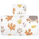 Kühlende Baby-Matratze, Motiv: Herbst-Ahornblatt-Schildkröte, 71,1 x 132,1 cm, ultraweiche Pads für Bett für Kinder, Erwachsene