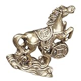 HEMOTON Messing Pferdeskulptur Vintage Pferdefigur für Heimdekoration Schreibtisch Regal für Wohnzimmer Handgefertigtes Tierornament