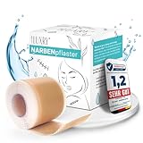 BS Luxry® Narbenpflaster 300 cm – Testsieger (Note 1,2) – Wiederverwendbares Silikonpflaster zur sichtbaren Narbenreduktion bei Kaiserschnitt, OP, Verbrennung, Keloid & Akne – UV-beständig