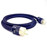 WAudio 10AWG Audio-Stromkabel - EU Standard HiFi Stromkabel mit Schuko-Stecker und IEC Stecker schwarz (1M)