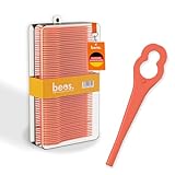 BEOS 100 x Premium Ersatzmesser-Set für Einhell, Bosch, CMI Rasentrimmer – Kunststoffmesser kompatibel mit Trimmer Einhell GE-CT 18 LI, GE-CT 18 LI Kit, Bosch ART26 Accutrim, CMI C-ART-10, 8/17