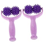 Ipetboom 2 Stück Massagestab Handheld Stachelige Massagebälle Stachelige Druckpunktrolle Massagerolle Zur Selbstanwendung Selbstmassage Körperrolle Muskelmassagegerät Stab
