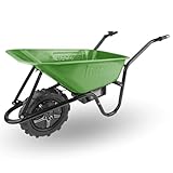 Extol Craft elektrische Schubkarre mit Akku, 500 W, 80 L Mulde & 150 kg Traglast, leistungsfähige Motorschubkarre, Offroad-taugliche Akkuschubkarre, mit Zwei 12V Blei Batterien