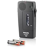 Philips LFH0388 Analoges Mini-Kassetten Diktiergerät 30 Mini-Kassette, Handschlaufe, anthrazit