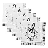 Anneome 20 Stück Teiliges Musiknoten Papierservietten Einweg Servietten für Cocktail Party Geburtstagsfeier und Themenfest Stabile Papierqualität Schnelles Entsorgen Festliches Design