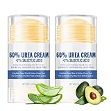 Anti-Cracking Fußcreme Stick, 2 Stück 60% Urea Fusscreme Fußpflegecreme, 60 procent Urea Creme, Feuchtigkeitsspendende und Anti-Riss Fußcreme für sehr trockene Hornhaut Fußpflege (80g, Aloe Vera)