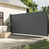 Seitenmarkise Einziehbar Sichtschutz 200x500cm Anthrazit Outdoor Sonnenschutz für Garten und Terrasse Wetterfest und Langlebig (SPU:4004473)