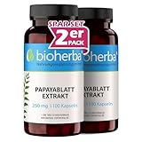 Papaya-Blatt Kapseln – 200 Stück mit 250 mg Papaya-Extrakt von BIOHERBA PZN 19642675