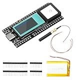 Wireless Tracker mit ESP32 LCD Display 3000mAh Batterie, 868Mhz Wireless Tracker Unterstützt WiFi Bluetooth/LoRa/Gnss/Tracking und Positionierung GPS Typ-C Anschluss mit 2.4GHz Metall-Feder-Antenne