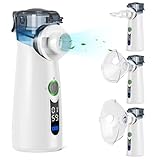 NVKHG Inhalationsgerät,Portatile Geräuschloser Inhalator, Mit digitaler Anzeige, Automatischer Rückstandsreinigung, USB-C Wiederaufladbar für Erwachsene und Kinder – Grau