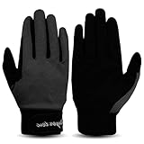 AXKAL Reithandschuhe für Damen, professionelle Reithandschuhe, Fäustlinge, atmungsaktiv, dehnbar, für Jugendliche, Mädchen, Outdoor-Sport (Kinder, Schwarz, M)
