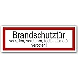 10 Stück Brandschutztür Aufkleber 21x7,2cm Sticker Brandschutztür verkeilen, verstellen, festbinden oder ähnliches verboten Warnhinweis mit UV Schutz für Außen-und Innenbereich