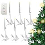 Wpsagek Weihnachtsbaum LED Kerzen - Weihnachtsdekoration,Flackernde Eiszapfen Vögel Elch LED Kerze Mit Fernbedienung Und Timer - Für Weihnachtsbaum Zuhause Kamin Fenster Tisch Hochzeit Party