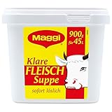 Maggi Klare Fleischsuppe aus Fleischextrakt mit Kräutereinlage & fein gehacktem Gemüse, Sofort löslich, 1er Pack (1 x 900g Gastro Box)