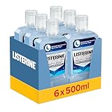 LISTERINE Advanced Nightly Reset milder Geschmack (6x500 ml), Mundspülung zur Reminalisierung des Zahnschmelzes, bekämpft über Nacht die Spuren des Tages und reinigt tiefenwirksam