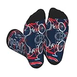 SATUSA Bikes Fahrradsocken für Erwachsene, sportliche Crew-Socken, bequeme Socken für Damen und Herren, Knöchelsocken mit verstärkter Ferse und Zehen, 3 Schwarz, Einheitsgröße