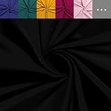 Sommersweat Meterware - French-Terry Sweatstoff - Sweat Stoff, Pullistoff, Dicker Jersey *Ab 50cm, Farbe: 069 schwarz