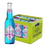 SALITOS BLUE, 24 x 0,33l Glas Mehrwegflaschen im Kasten, enthält 6 x 4er Pack, Mischgetränk mit frischem Beeren-Geschmack, 5,0% Vol. – der ideale Begleiter für chillige Abende mit Freunden