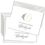 Briefzauber 12x Einladungskarten mit 12x Umschlägen | Hochzeit, Ehe | Din A6 Set mit Einfüllhilfen | Motiv: Minimal