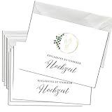 Briefzauber 12x Einladungskarten Hochzeit mit 12x Umschlägen | Set aus Din A6 Hochzeitseinladungskarten mit Einfüllhilfe | Verfügbar für verschiedene Anlässe | Motiv: Hochzeit - Minimal