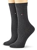 Tommy Hilfiger Damen Th Women Casual 2p Socken, Blickdicht, Anthrazit Melange, 35-38